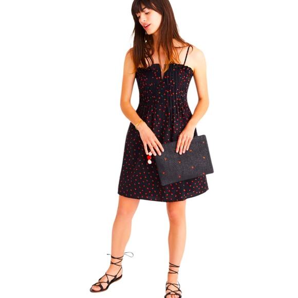 Madewell Pintuck Cami Dress in Fresh Strawberries Size 2 - Picture 1 of 9
